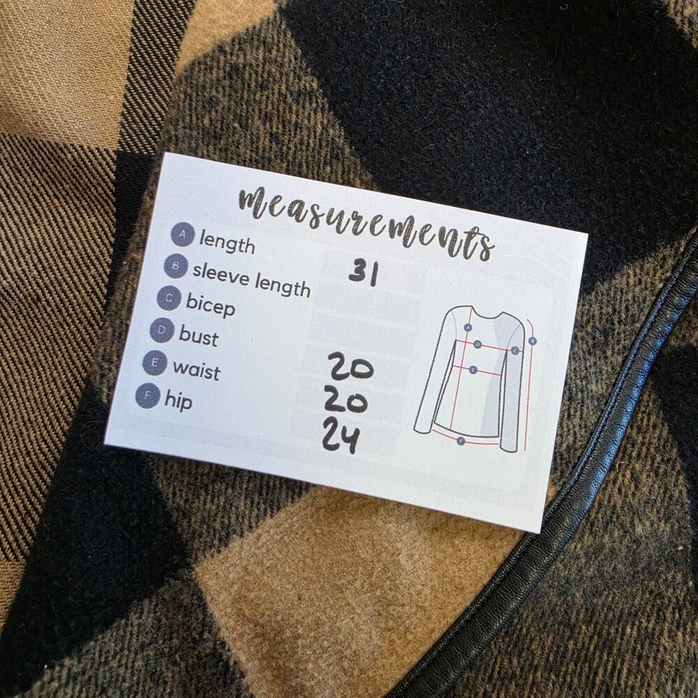 BKE Women's Buffalo Check Open-front Vest Faux Leather Trim Preppy Size XL - Picture 7 of 8